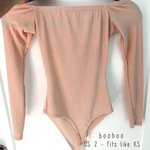 Long sleeve off the shoulder onesie